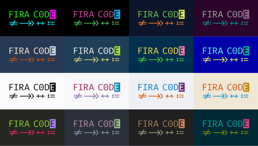 Fira Code：支援合字、適合寫程式的等寬字型
