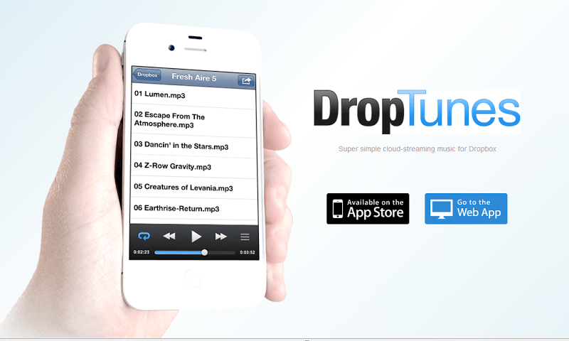 DropTunes：免費的雲端音樂播放器，自己播放喜歡的音樂！