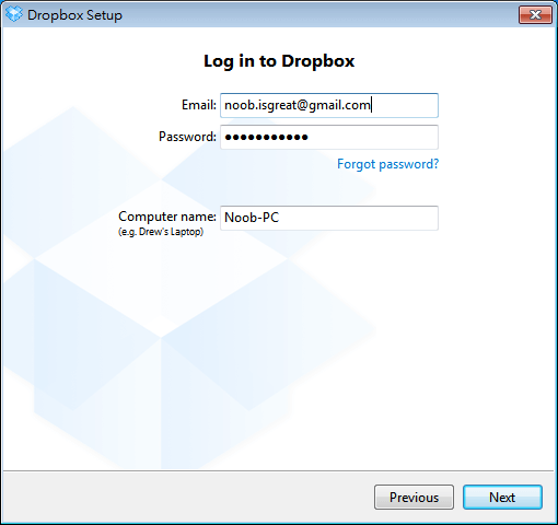 Dropbox 登入