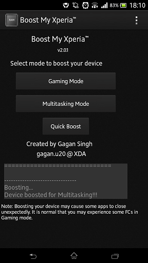 Boost My Xperia™：一鍵加速你的 Xperia 手機，玩 HD 高畫質遊戲更順暢！